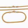 Mesh Schakelsketting + Armband Dames Set - Verguld RVS