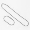 Mesh Schakelsketting + Armband Dames Set - RVS Zilverkleur