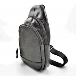 Zwarte Leren Crossbody Unisex - Schoudertas - Slingbag