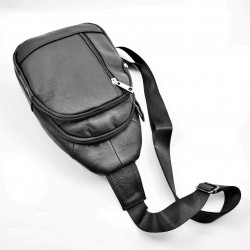 Zwarte Leren Crossbody Unisex - Schoudertas - Slingbag