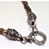 Tijgeroog Biker Ketting Rozenkrans-Hanger