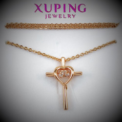 Ketting met Kruis Hanger Dames - Halsketting-Set - Rose Gold Plated - XUPING