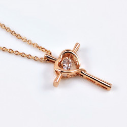Ketting met Kruis Hanger Dames - Halsketting-Set - Rose Gold Plated - XUPING