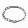 21cm - 8mm ID-Armband Heren - RVS Zilverkleur - Gourmet Schakelarmband met Plaat