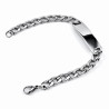21cm - 9mm ID-Armband Heren - RVS Zilverkleur - Gourmet Schakelarmband met Plaat