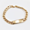 21cm - 8mm ID-Armband Heren - Verguld RVS - Gourmet Schakelarmband met Plaat