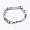 21cm - 10mm ID-Armband Heren - RVS Zilverkleur - Figaro Schakelarmband met Plaat