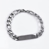 21cm - 10mm ID-Armband Heren - RVS Zilverkleur - Figaro Schakelarmband met Plaat