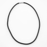 73cm - 6mm Leren Ketting Heren - RVS Sluiting - Zwarte Koord ketting