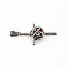 Kruishanger Doodshoofd Dames Heren - RVS - Gotische Sieraad - Skull met Kruis Hanger