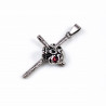 Kruishanger Doodshoofd Dames Heren - RVS - Gotische Sieraad - Skull met Kruis Hanger