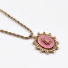 Dottilove Stalen Ketting Dames - Geel Gold Plated op RVS - Koordketting me Hanger