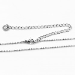 Dottilove Bolletjes Ketting Dames - Wit Gold Plated op RVS - Bolletjeshalsband met Hart