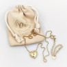 Dottilove Bolletjes Ketting Dames - Geel Gold Plated op RVS - Bolletjeshalsband met Hart
