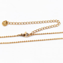 Dottilove Bolletjes Ketting Dames - Geel Gold Plated op RVS - Bolletjeshalsband met Hart