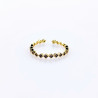 Dottilove - Smale Ring met Zirkonias - Gold Plated - One Size Dames Ruitvorm Ring
