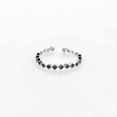 Dottilove - Smale Ring met Zirkonias - Plated - One Size Dames Ruitvorm Ring