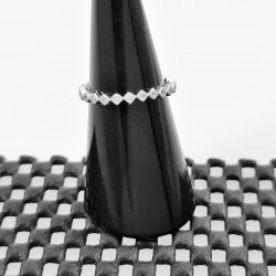 Dottilove - Smale Ring met Zirkonias - Plated - One Size Dames Ruitvorm Ring