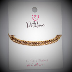 Dottillove Armband Dames - Gourmet Schakel - RVS Geel Gold Plated