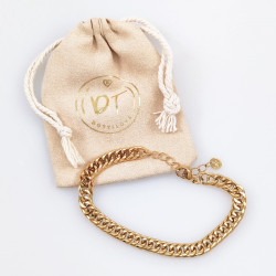 Dottillove Armband Dames - Gourmet Schakel - RVS Geel Gold Plated