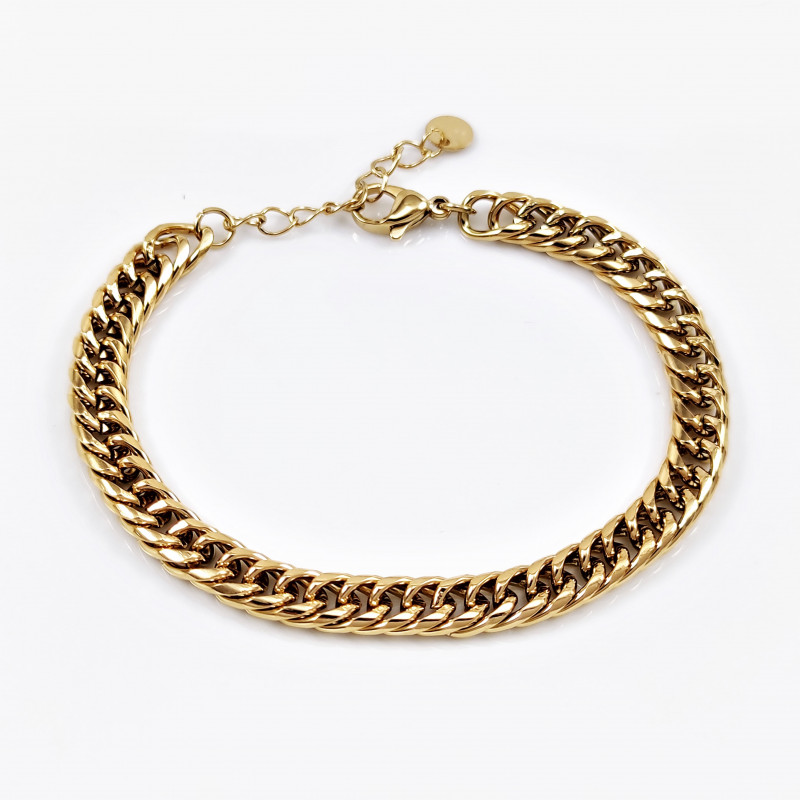 Dottillove Armband Dames - Gourmet Schakel - RVS Geel Gold Plated Dottillove Armband Dames - Gourmet Schakel - RVS Geel Gold Plated