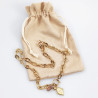 Dottillove Schakelketting met Hangers - RVS Geel Gold Plated - Kabel Ketting Dames