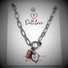 Dottillove Schakelketting met Hangers - RVS Wit Gold Plated - Kabel Ketting Dames
