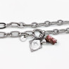 Dottillove Schakelketting met Hangers - RVS Wit Gold Plated - Kabel Ketting Dames