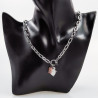 Dottillove Schakelketting met Hangers - RVS Wit Gold Plated - Kabel Ketting Dames