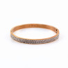 Dames Bangle Armband met Zirkonias - RVS Roségoudkleur