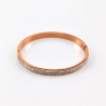 Dames Bangle Armband met Zirkonias - RVS Roségoudkleur