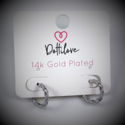 Dottilove ∅15mm Oorringen Dames - 14K Witgoud Vergulde - Twist Oorbellen