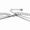 Dottilove 3 Lagen Ketting met Parelmoer Hanger - Wit Gold Plated op RVS - Ketting Dames