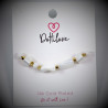 Dottilove Witte Natuursteen Armband Dames - RVS Geel Gold Plated - Schakelsarmband