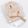 Dottilove Witte Natuursteen Armband Dames - RVS Geel Gold Plated - Schakelsarmband