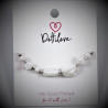 Dottilove Witte Natuursteen Armband Dames - RVS Wit Gold Plated - Schakelsarmband