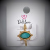 Dottilove Verstelbaar Ring Dames - Turquoise Steen - RVS Geel Gold Plated