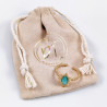 Dottilove Verstelbaar Ring Dames - Turquoise Steen - RVS Geel Gold Plated