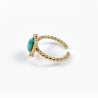 Dottilove Verstelbaar Ring Dames - Turquoise Steen - RVS Geel Gold Plated