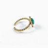 Dottilove Verstelbaar Ring Dames - Turquoise Steen - RVS Geel Gold Plated