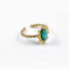 Dottilove Verstelbaar Ring Dames - Turquoise Steen - RVS Geel Gold Plated