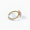 Dottilove Verstelbaar Ring Dames - Roze Steen - RVS Geel Gold Plated
