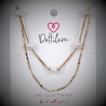 Dubbel Ketting met Zoetwaterparels Dames - RVS Geel Gold Plated - Dottillove