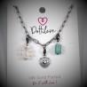 Paperclip Ketting Dames - RVS Wit Gold Plated - Dottillove Schakelketting - Natuursteen - Zoetwaterparels - Hart Hanger