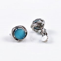 Blauwe Cabochon Clip-on...