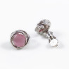 Roze Cabochon Clip-on Oorbellen Dames - 15mm Ronde Oorclips
