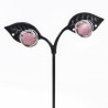 Roze Cabochon Clip-on Oorbellen Dames - 15mm Ronde Oorclips
