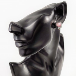 Roze Cabochon Clip-on Oorbellen Dames - 15mm Ronde Oorclips