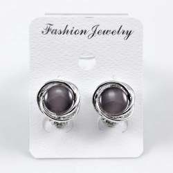 Atancriet Cabochon Clip-on Oorbellen Dames - 15mm Ronde Oorclips