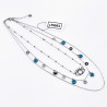 3 Lagen Ketting Dames - RVS Zilverkleur - Multilager Collier -Halskettingen met Turks Oog
